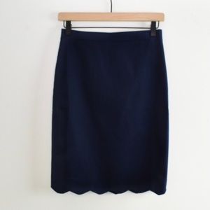 NWT J Crew Scalloped Pencil Skirt